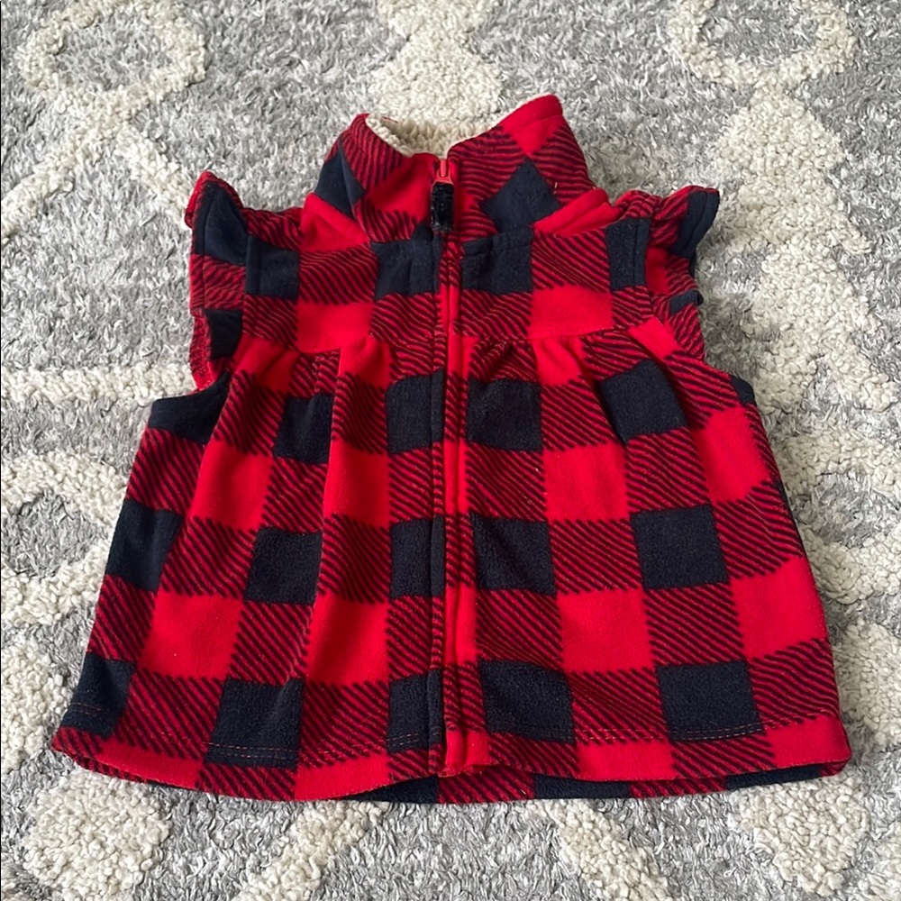 ❣️2 for $10 - Carter's Red and Black Checkered Vest